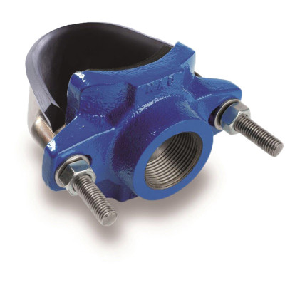 SIMPLE TAPPING SADDLE WITH RUBBER CLAMP (STEEL, CAST IRON, CEMENT PIPELINES)